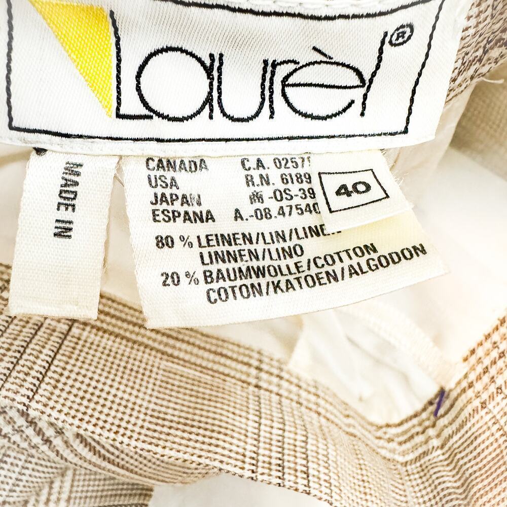 Laurel Patterned Plaid Straight Linen Pencil Skir… - image 3